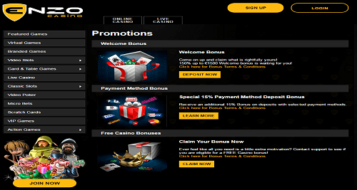 Enzo Online Casino Promotions